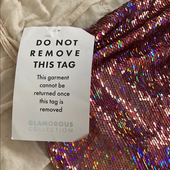 NWT Pink Sequin Romper - Picture 3 of 4